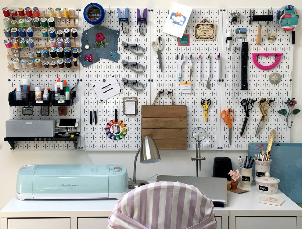 Craft Hobby Sewing Room Organization Wall Control Pegboard Sewing Organizers Eclectic Home Office By Wall Control Houzz