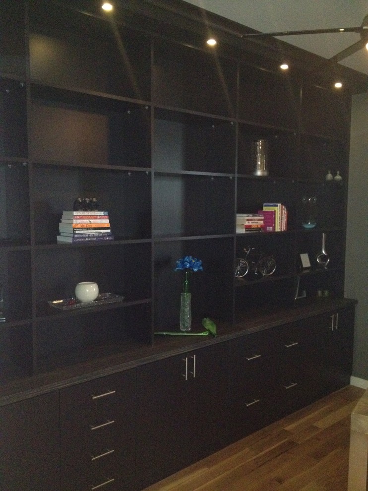 Photo of a contemporary home office in Denver.