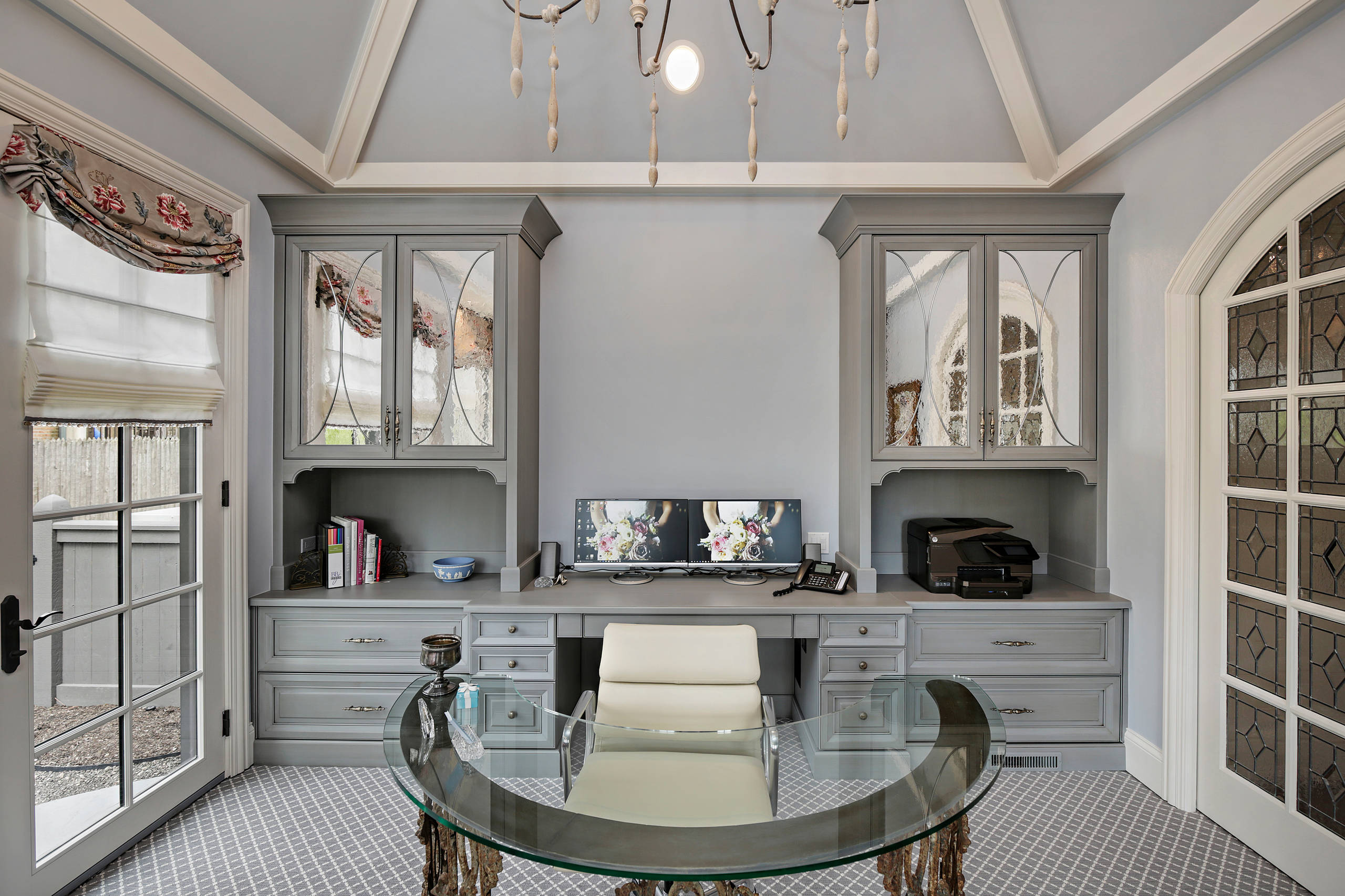 Built in cabinets with glass doors deals