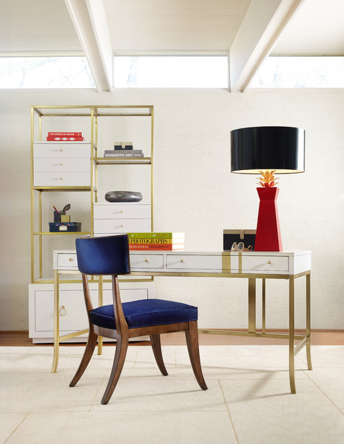 Cynthia Rowley Side Stripe Accent Writing Desk Modern Home