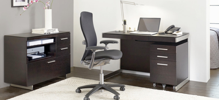 Example of a trendy home office design in Philadelphia