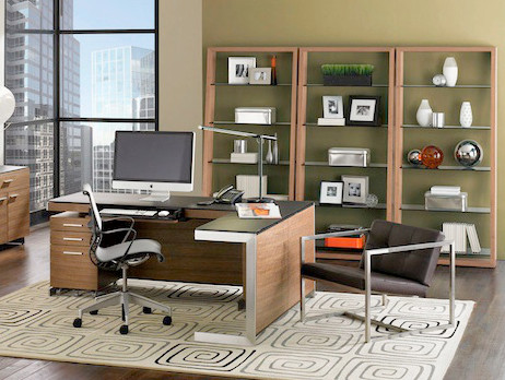 Inspiration for a contemporary home office in Philadelphia.