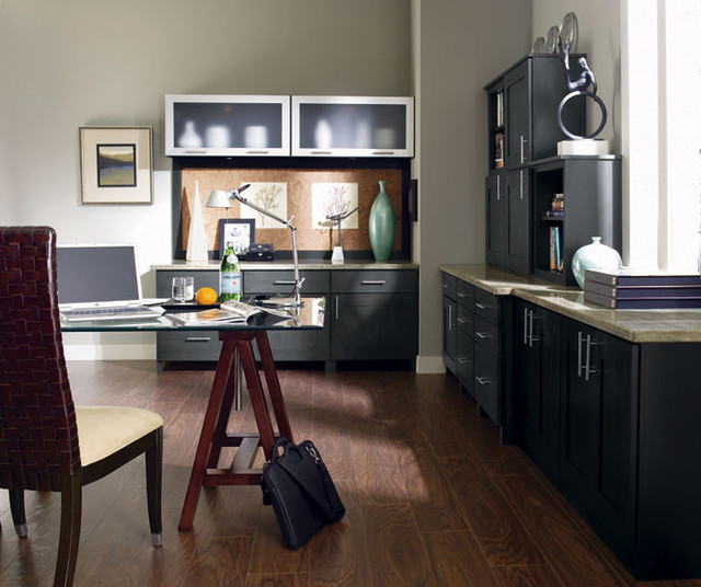 Dark Gray Office Contemporary Home Office Denver by