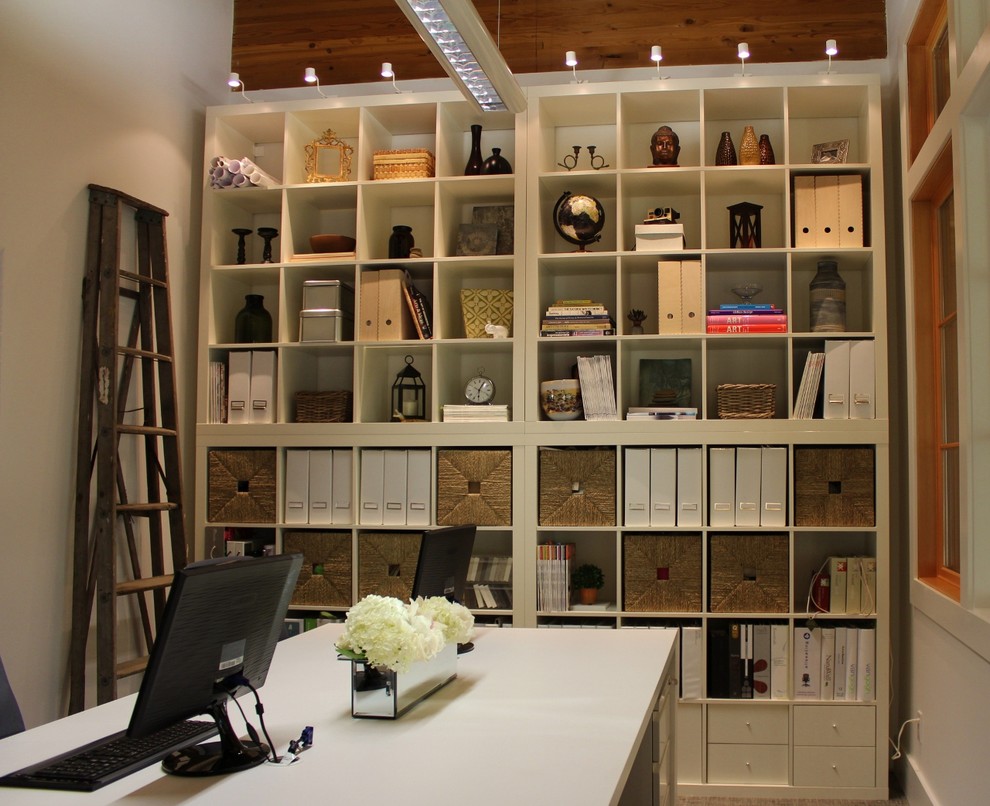 Inspiration for a contemporary home office remodel in Vancouver