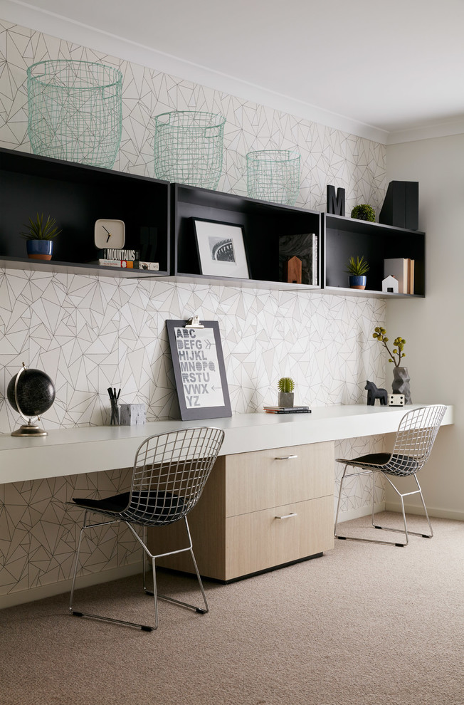 Inspiration for a contemporary home office remodel in Melbourne