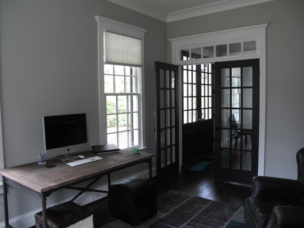 Double Front Porch Estate Transitional Home Office Birmingham