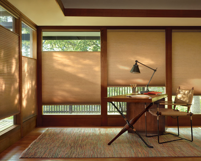 Duette Shades Traditional Home Office Houston by The