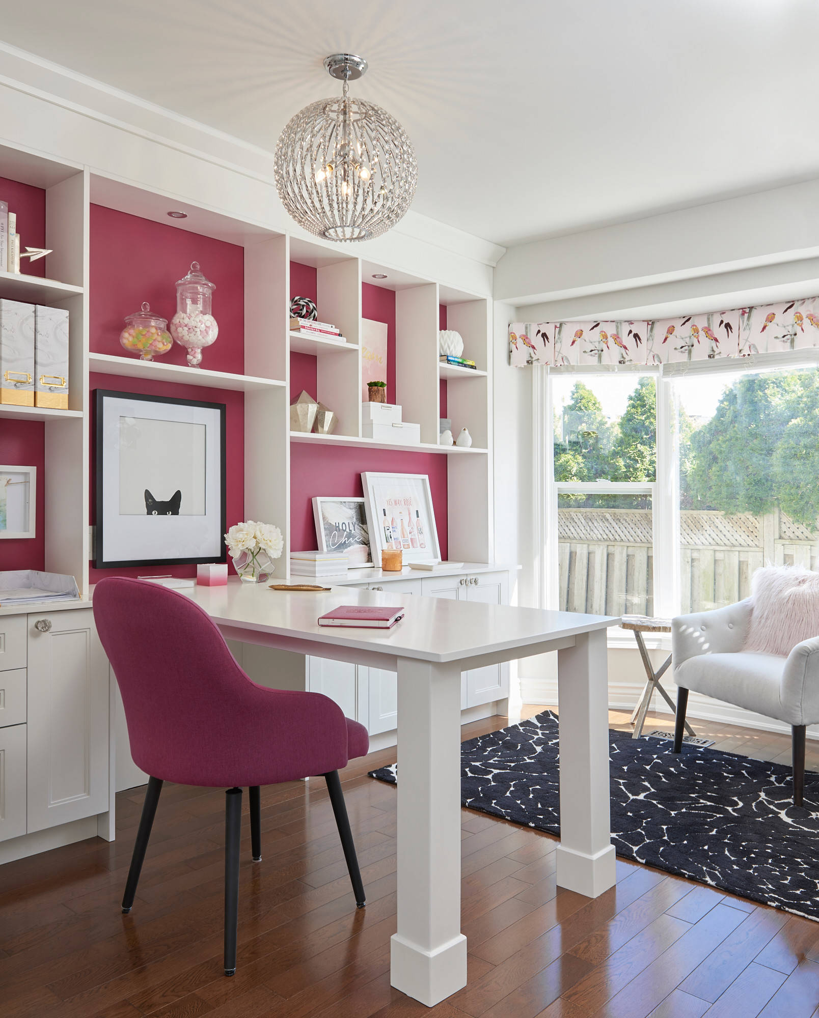 75 Home Office with Pink Walls Ideas You'll Love - May, 2023 | Houzz