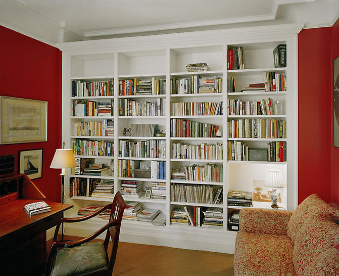 Example of an eclectic home office design in New York
