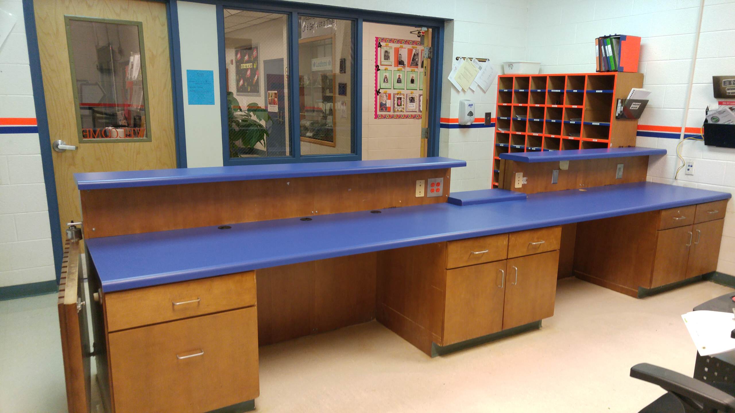 Elementary School Office Counter tops with Custom Cutout - Traditional -  Home Office - Other - by ACE Cabinet Center | Houzz