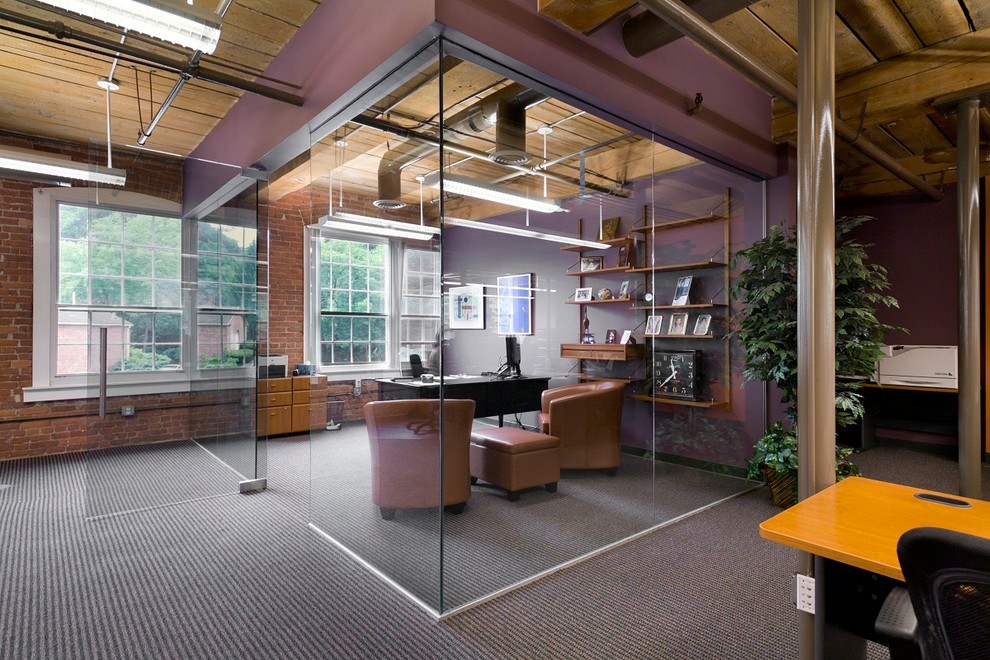 Frameless Office & Conference Rooms - Contemporary - Home Office - New ...