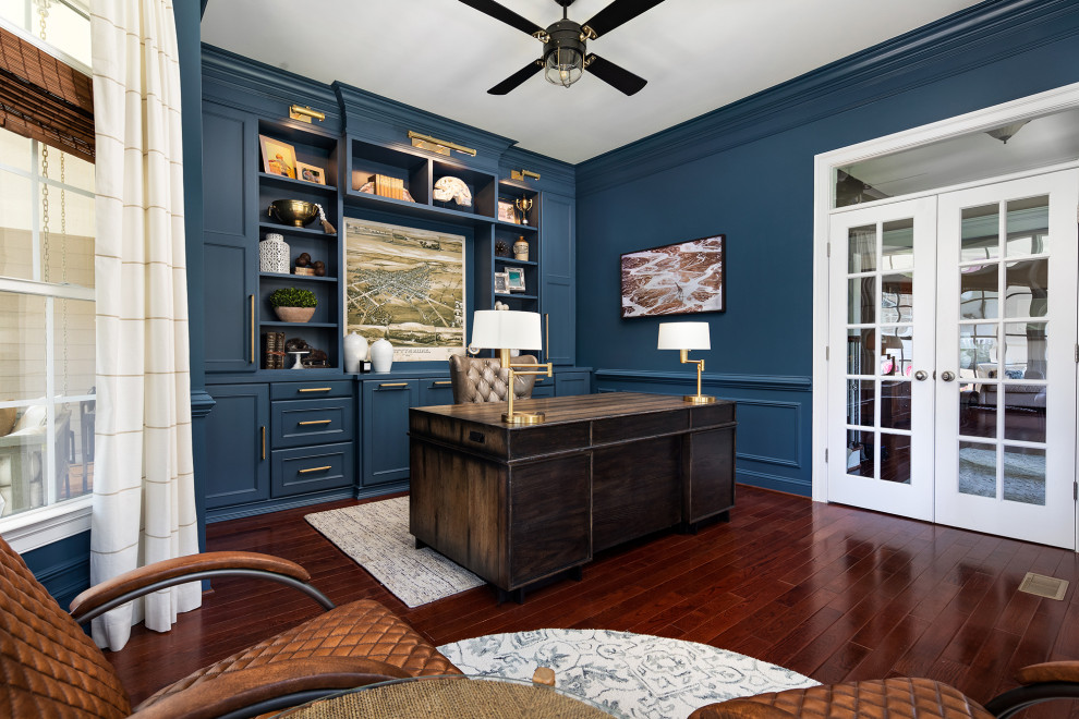 Fully Blue Home Office Transitional Home Office DC Metro by The