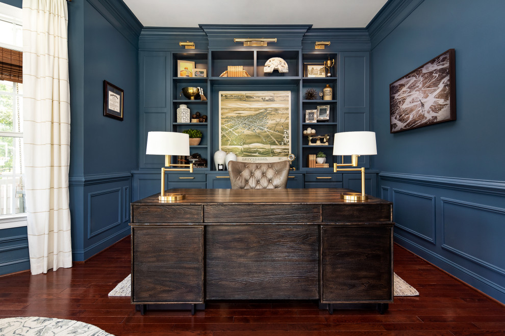 Fully Blue Home Office - Transitional - Home Office - DC Metro - by The ...