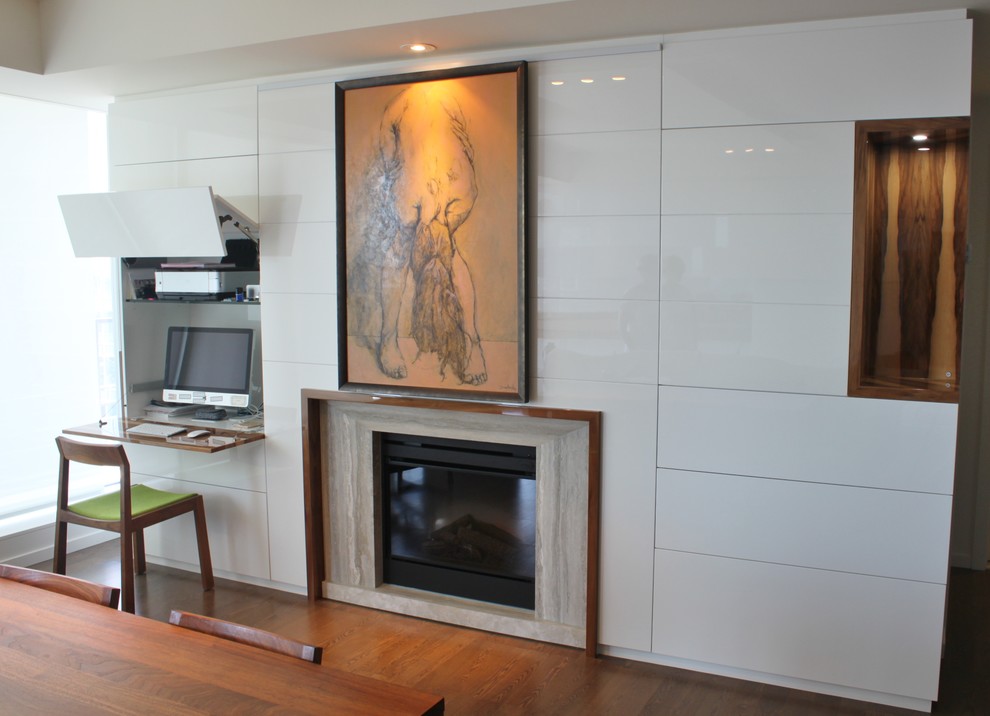 Gum Wood Living Space, Home Office (Project 1398) Contemporary Home