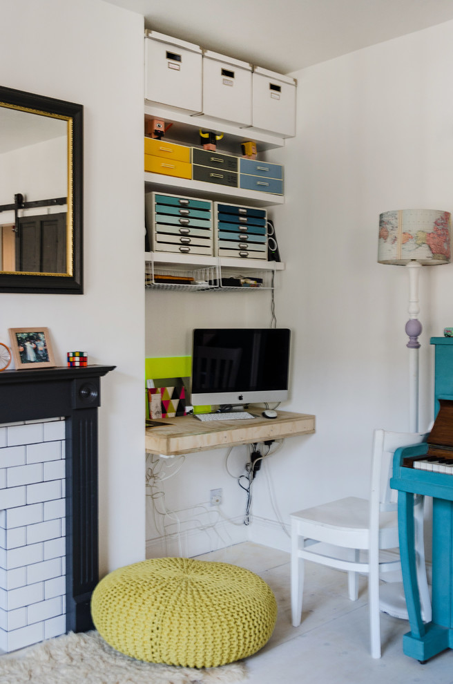 This is an example of an eclectic home office in London.