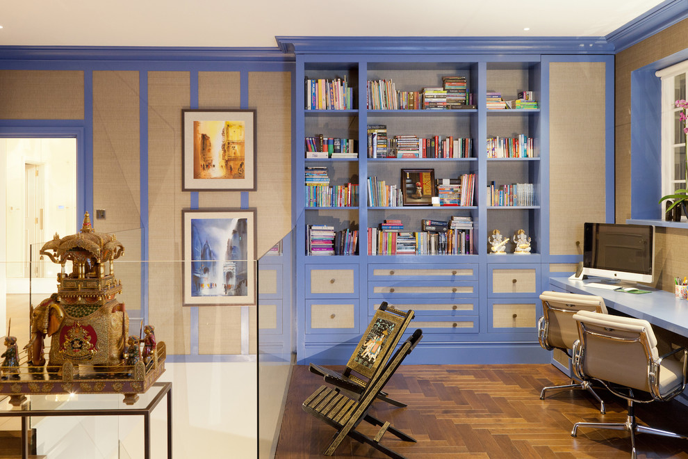 Design ideas for a world-inspired home office in London.
