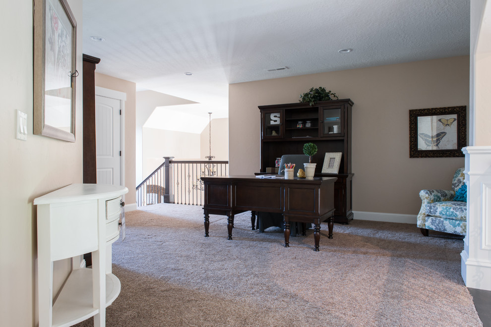 Example of a trendy home office design in Salt Lake City