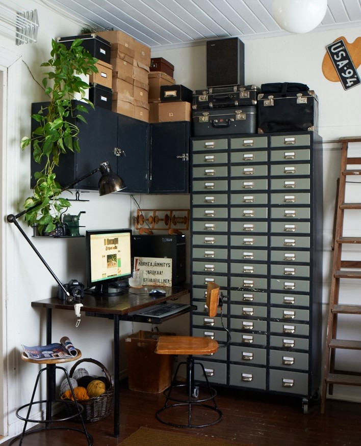 Inspiration for an industrial home office in Other.