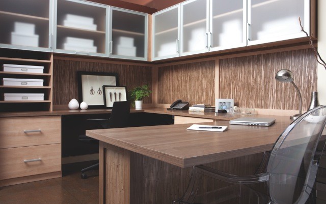 This is an example of a contemporary home office in Orange County.