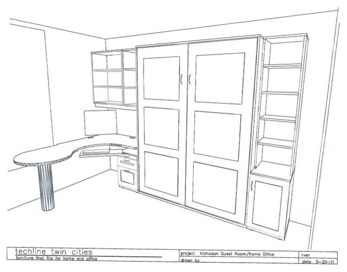 Свежая идея для дизайна: кабинет в стиле неоклассика (современная классика) - отличное фото интерьера