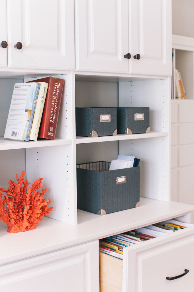 Example of a trendy home office design in Baltimore