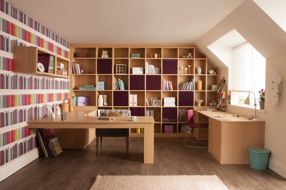 Photo of a contemporary home office in West Midlands.