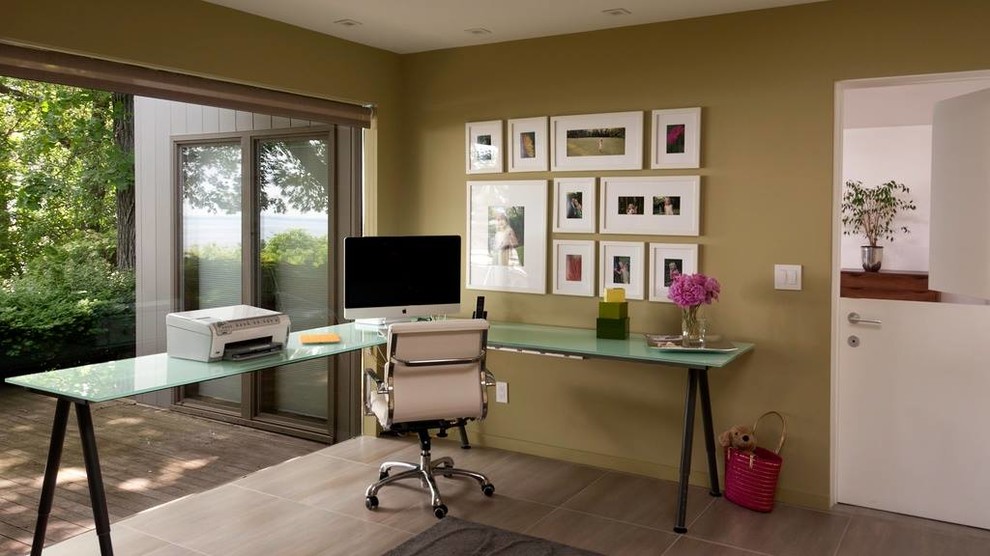 Home Office With Good Feng Shui Contemporary Home Office Orange