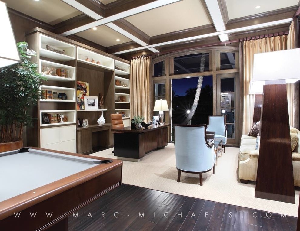 Example of a trendy home office design in Orange County