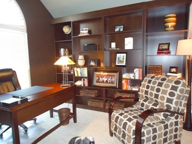 Home Office with Jefferson Library Murphy bed Contemporary