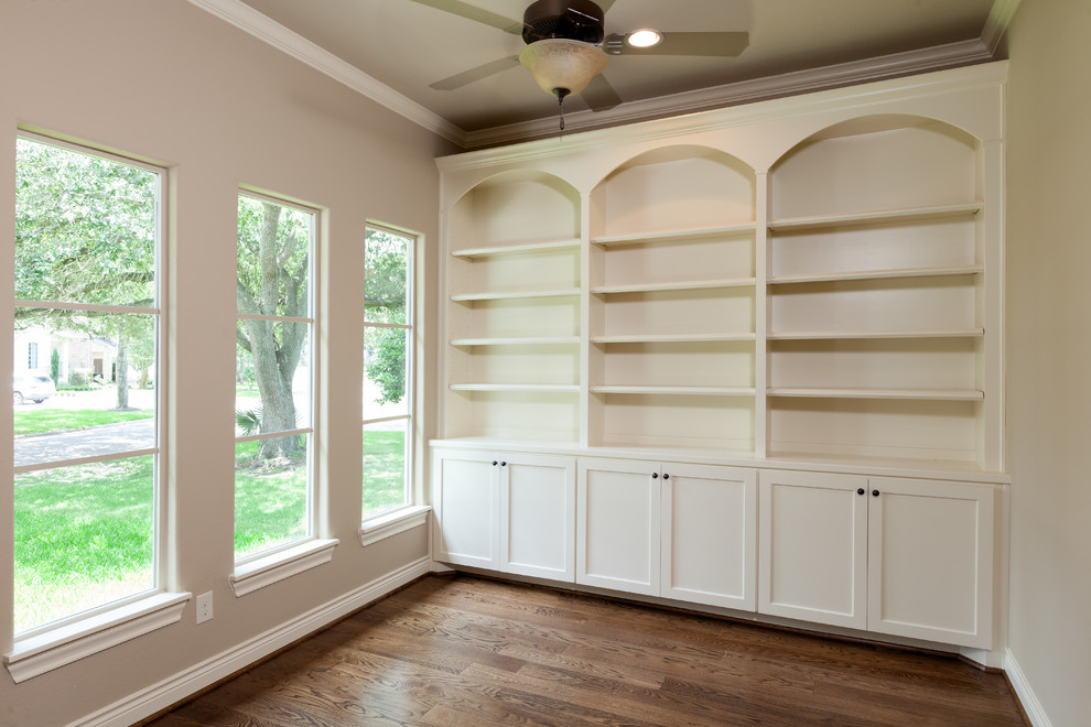 This is an example of a mediterranean home office in Houston.