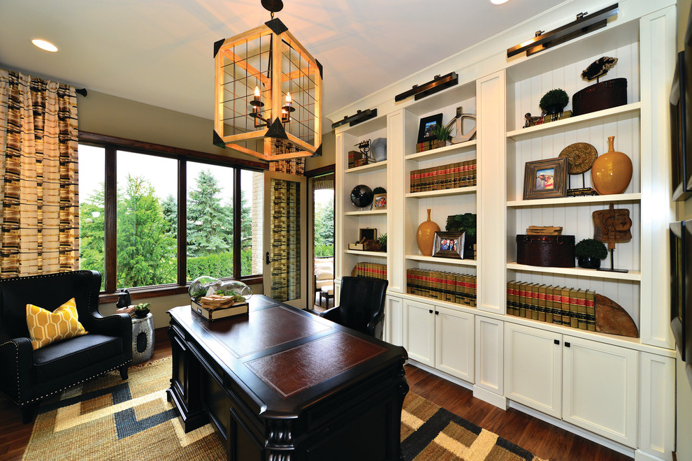 Design ideas for a contemporary home office in Detroit.