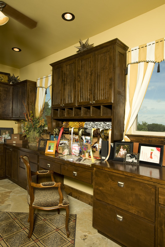Example of an eclectic home office design in Austin