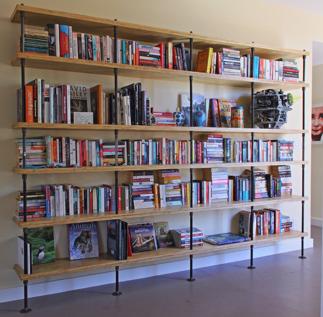 Iron cheap pipe bookcase