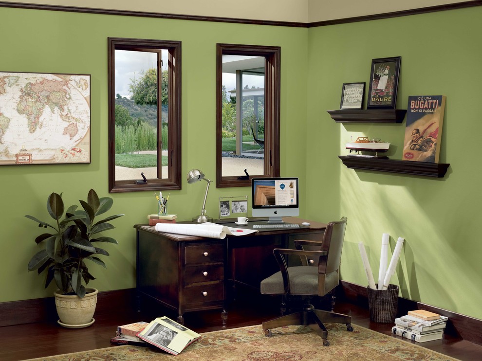 Transitional home office photo in Houston