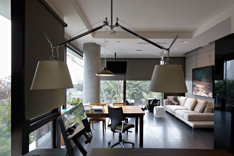 This is an example of a contemporary home office in Other.