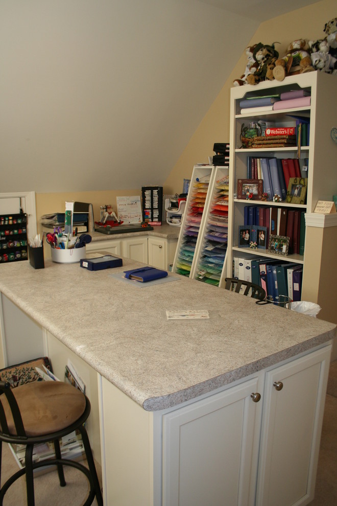 Design ideas for a contemporary home office in Charlotte.