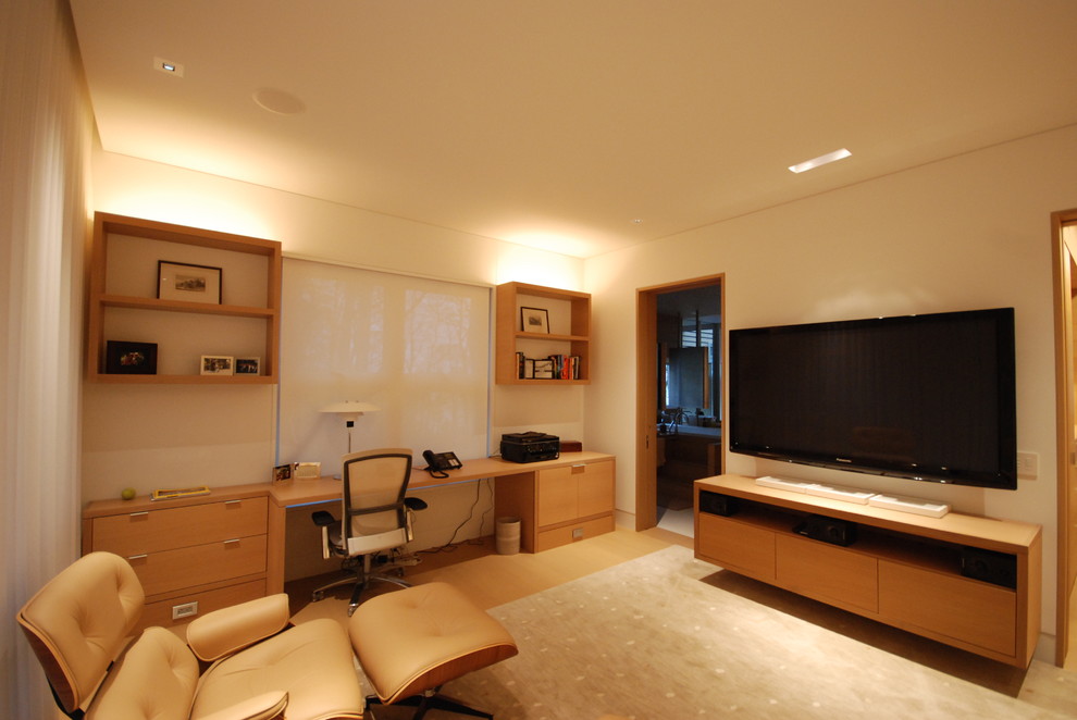 Example of a classic home office design in Other