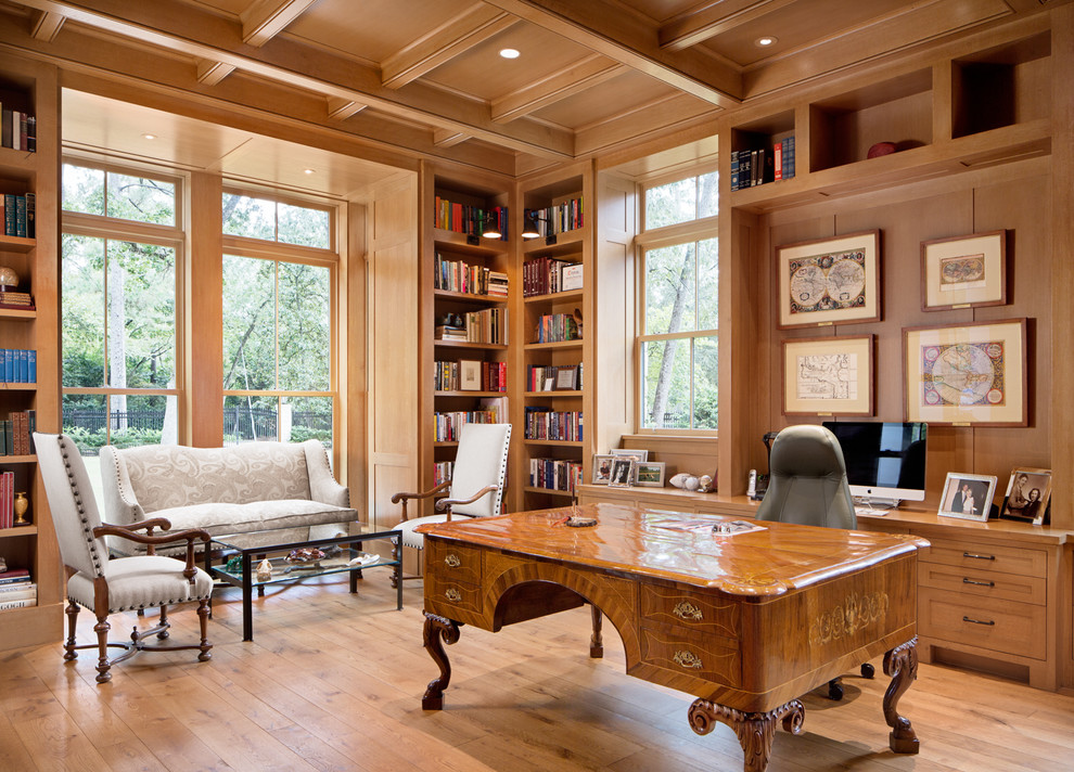 This is an example of a traditional home office in Houston.