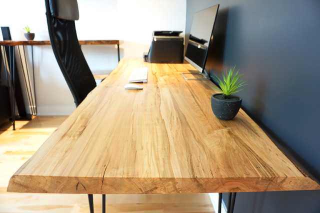 Live edge office desk - Rustic - Home Office - Montreal - by Williams Éco  Design | Houzz