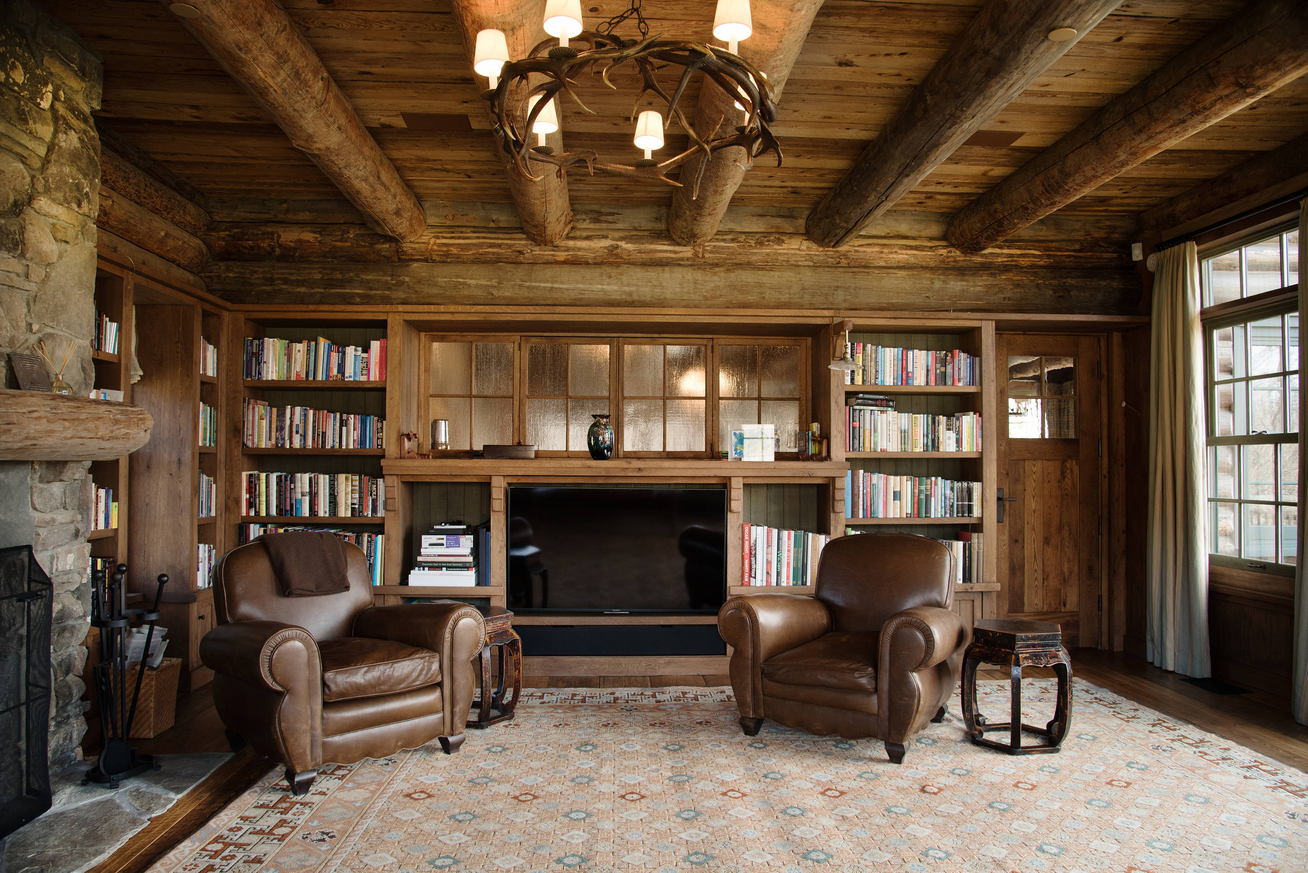 Log Cabin Renovation Rustic Home Office New York By New Dimension Construction Inc Houzz