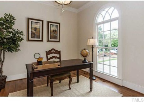 Example of a classic home office design in Raleigh