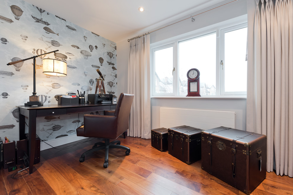 This is an example of a contemporary home office in Dublin.