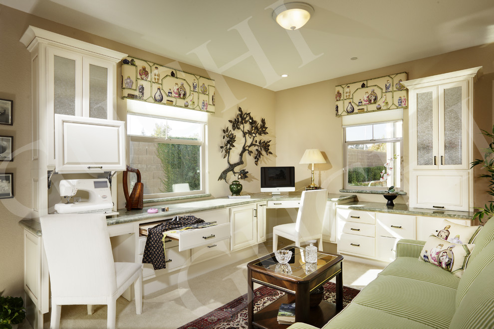 Home office - asian home office idea in Sacramento
