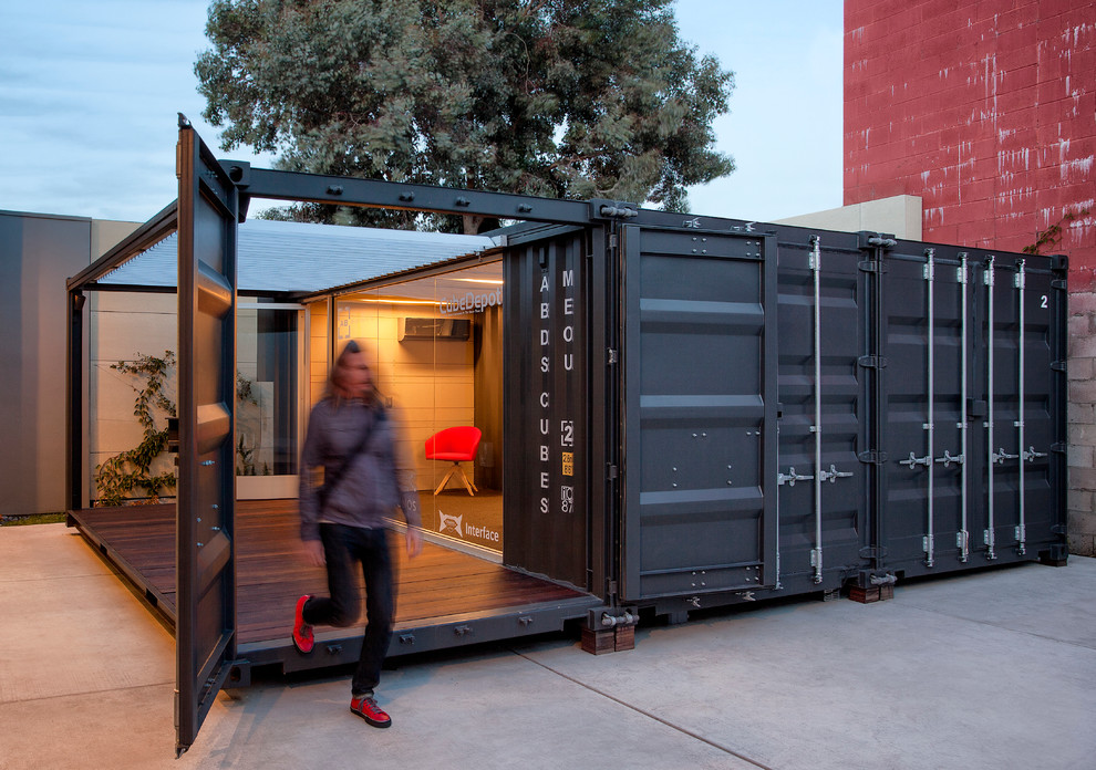 Идея дизайна: дом из контейнеров, из контейнеров в стиле лофт