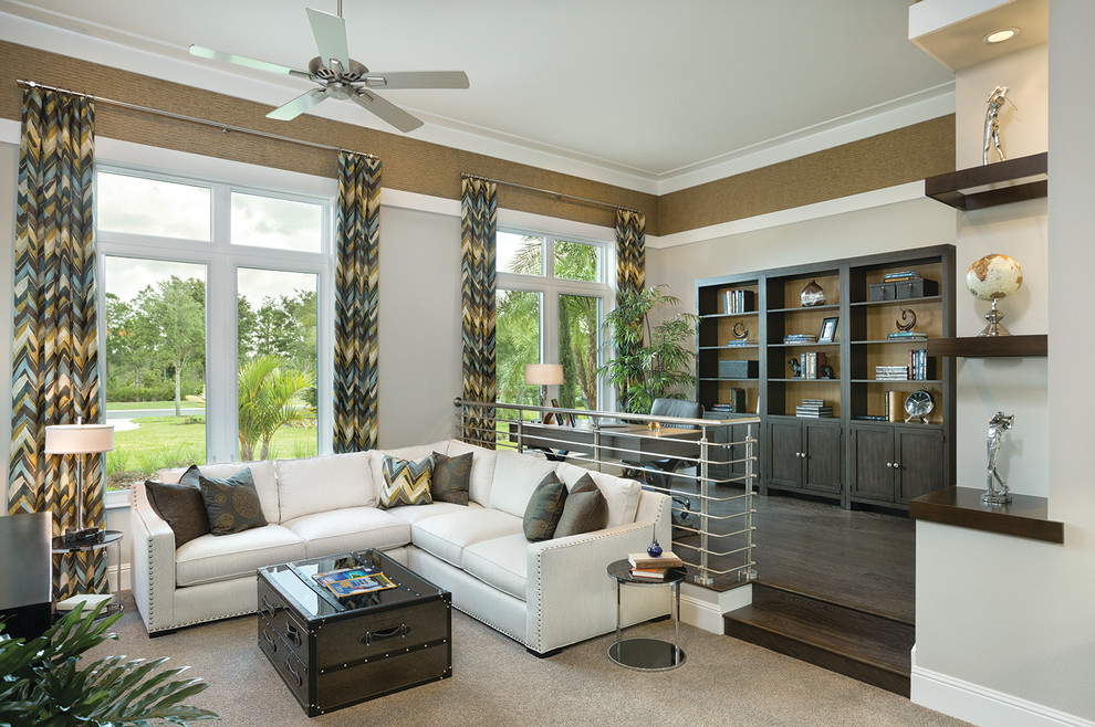 Home office - mediterranean home office idea in Tampa