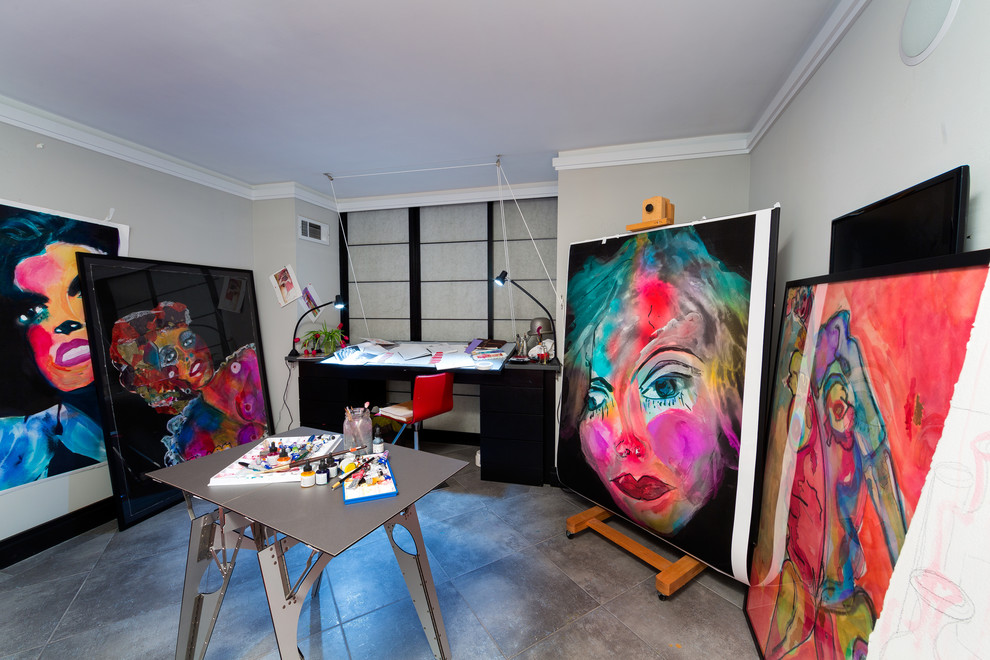 This is an example of a contemporary home studio in DC Metro.
