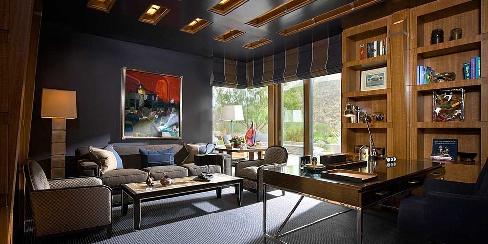 Example of a trendy home office design in Orange County