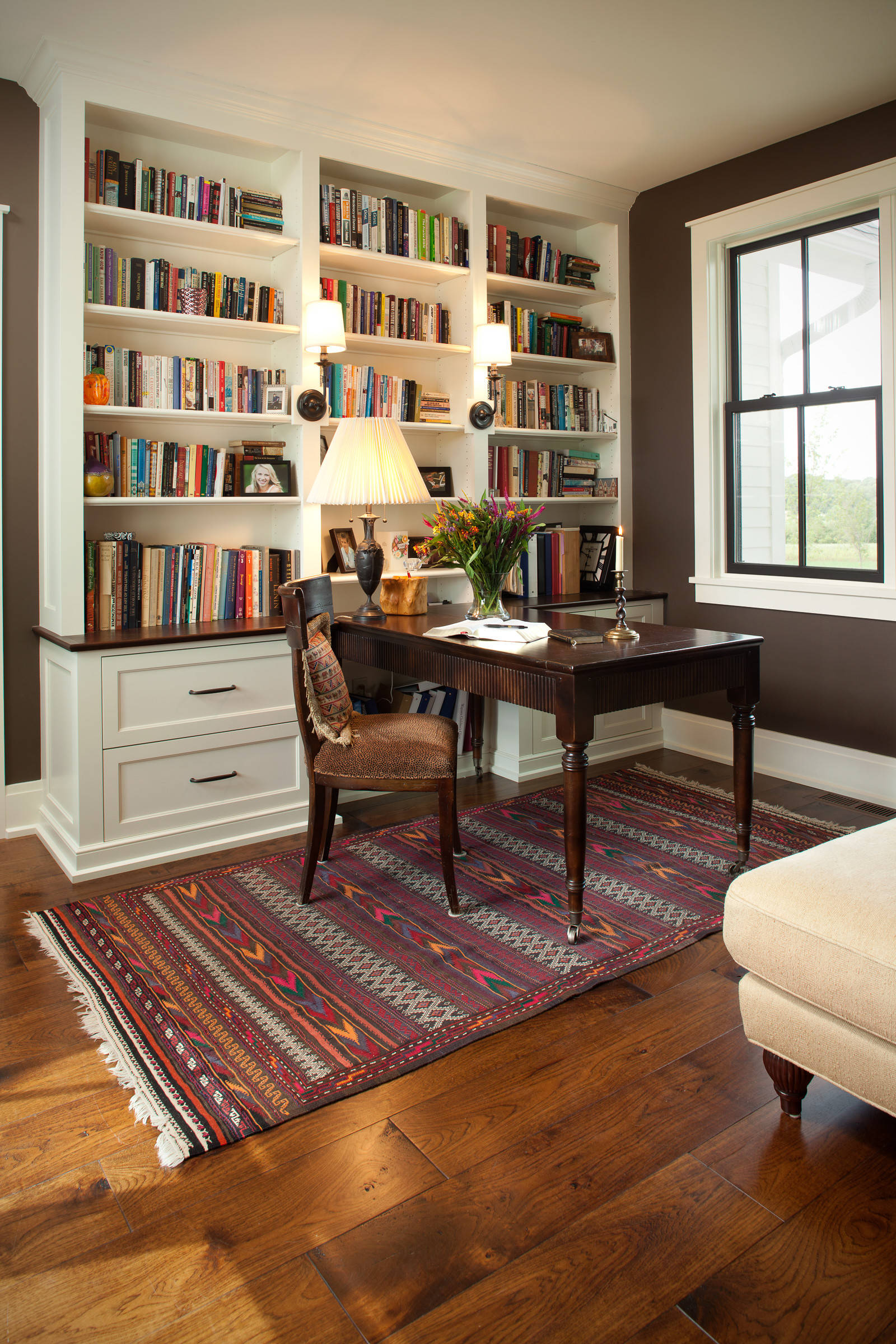75 Home Office with Brown Walls Ideas You'll Love - May, 2023 | Houzz