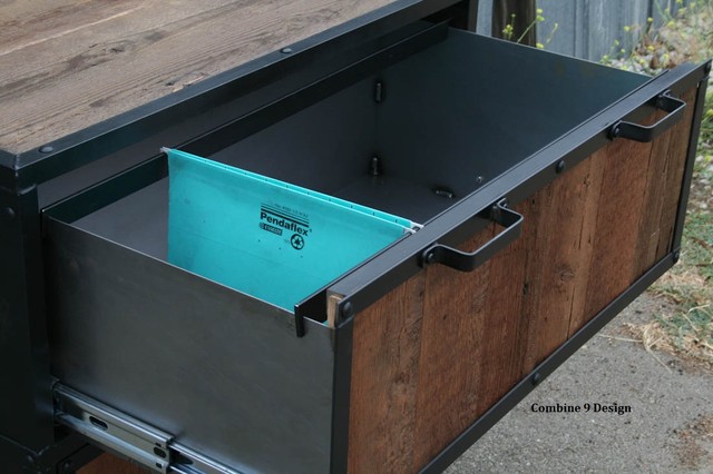 Modern Industrial File Cabinet Reclaimed Vintage Wood Filing Cabinet Modern Home Office Orange County By Combine 9 Design Llc Houzz Au