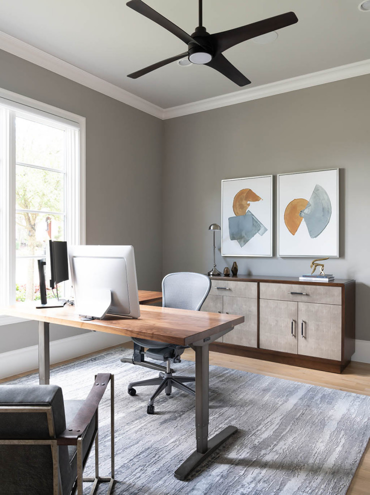Transitional home office photo in Dallas